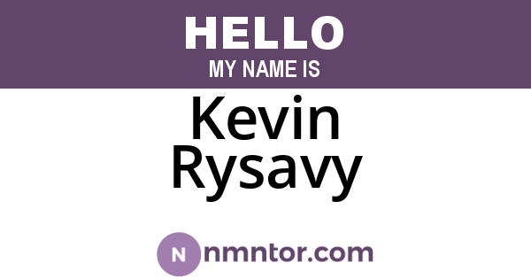 Kevin Rysavy