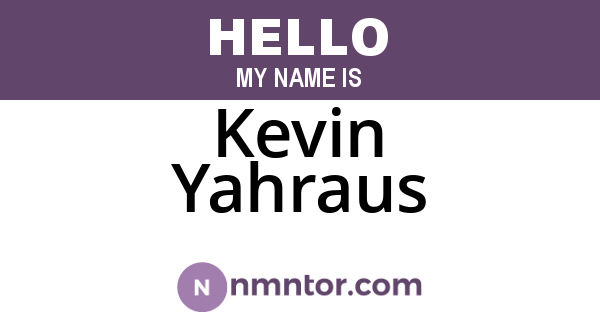 Kevin Yahraus