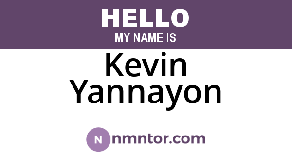 Kevin Yannayon