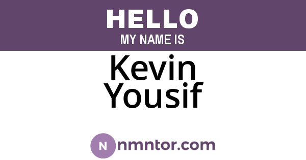 Kevin Yousif