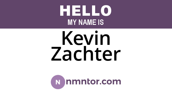 Kevin Zachter