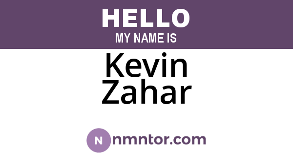 Kevin Zahar