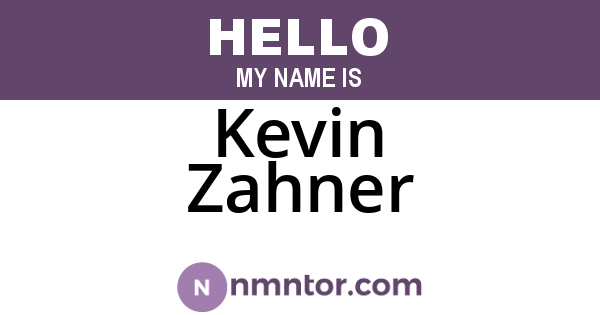 Kevin Zahner