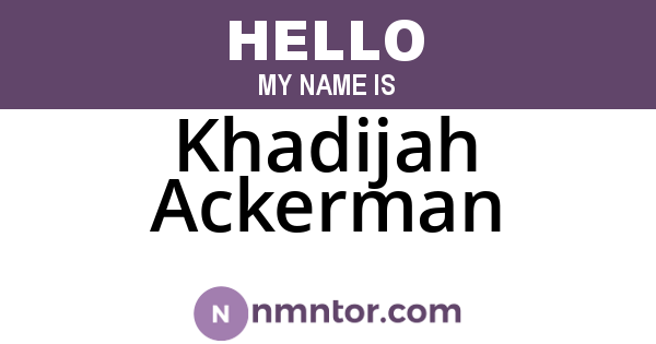 Khadijah Ackerman