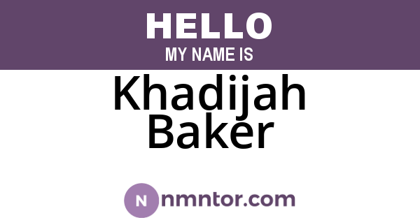 Khadijah Baker