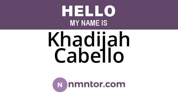 Khadijah Cabello