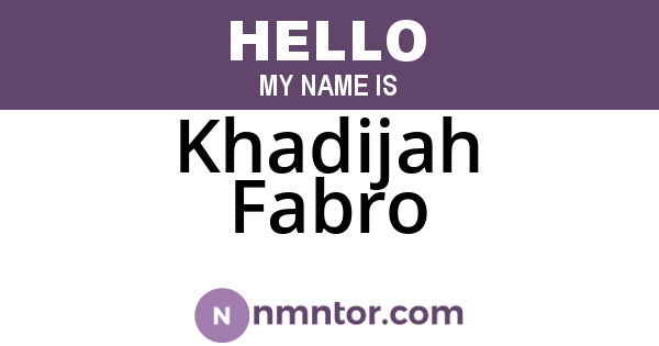 Khadijah Fabro