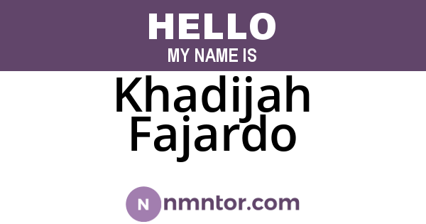 Khadijah Fajardo