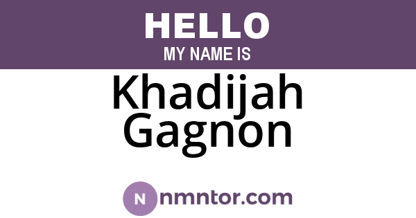 Khadijah Gagnon