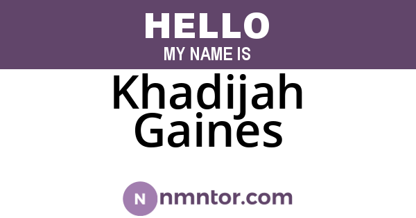 Khadijah Gaines