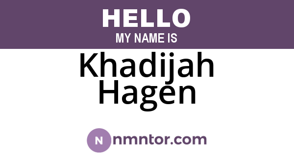 Khadijah Hagen