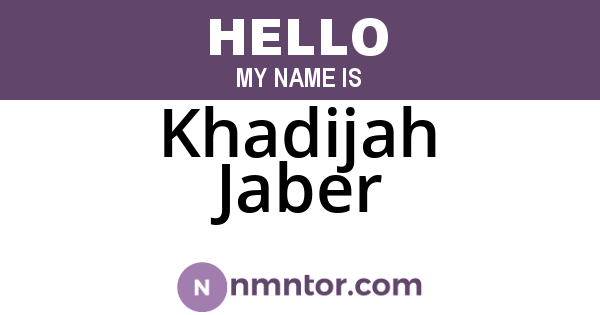 Khadijah Jaber
