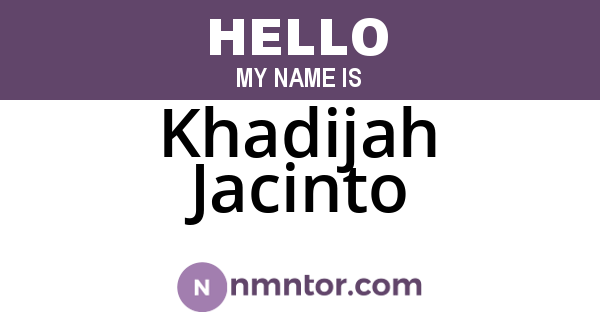 Khadijah Jacinto