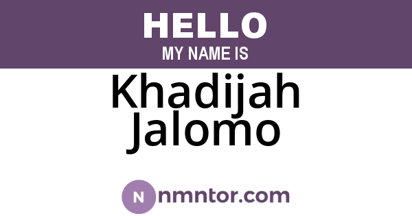 Khadijah Jalomo