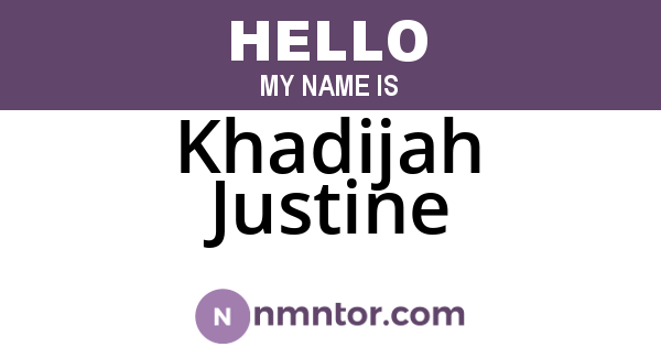 Khadijah Justine