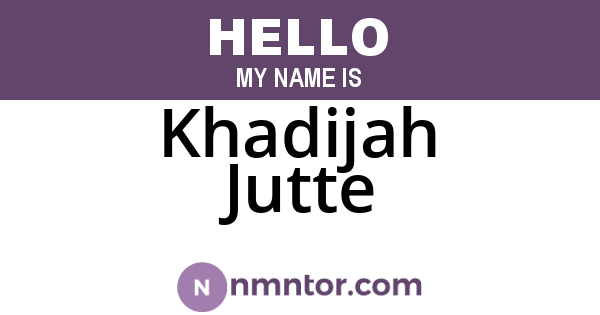 Khadijah Jutte