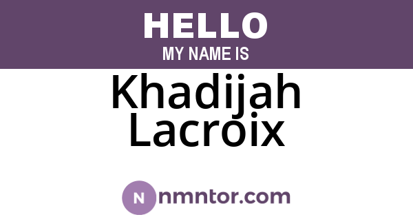 Khadijah Lacroix