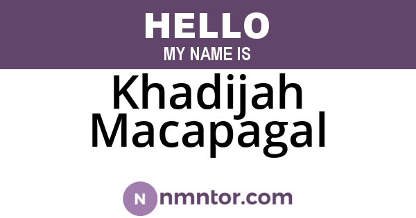 Khadijah Macapagal