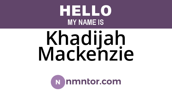Khadijah Mackenzie