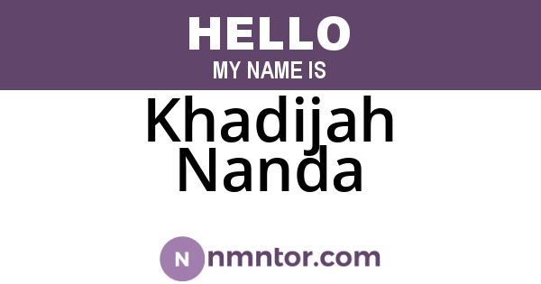 Khadijah Nanda