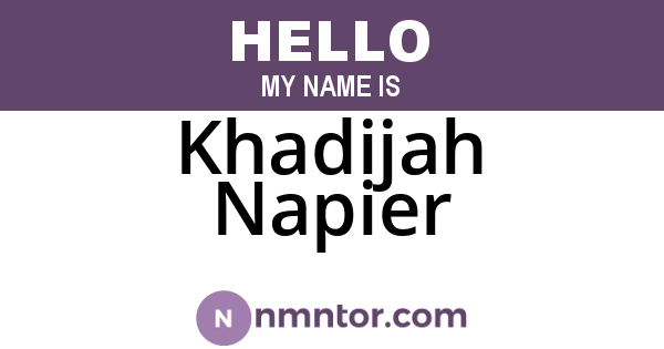 Khadijah Napier