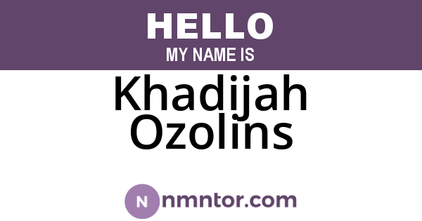 Khadijah Ozolins
