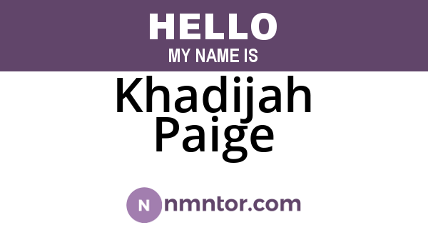 Khadijah Paige