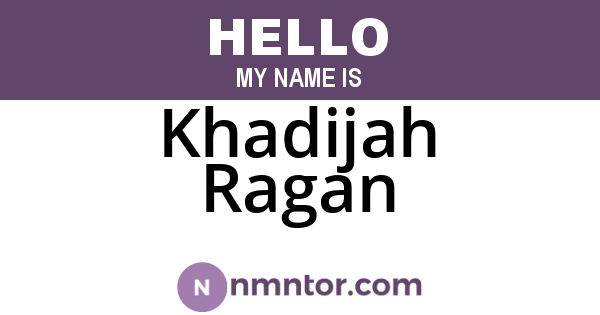 Khadijah Ragan