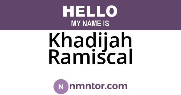 Khadijah Ramiscal
