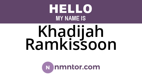 Khadijah Ramkissoon