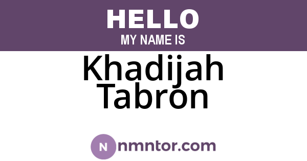 Khadijah Tabron