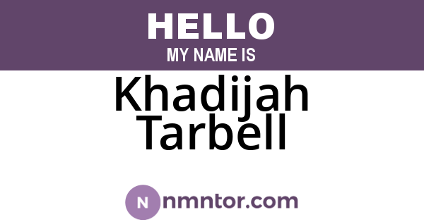 Khadijah Tarbell