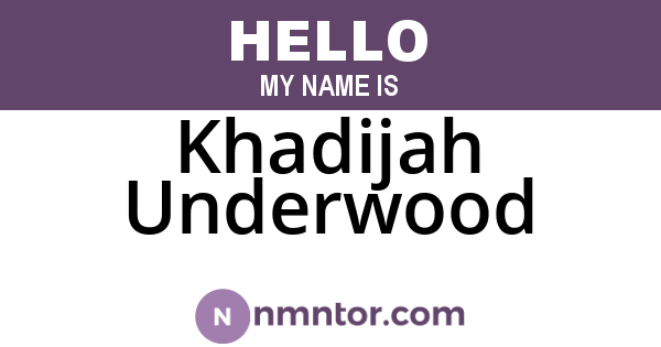 Khadijah Underwood