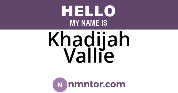 Khadijah Vallie