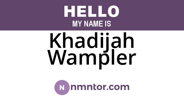 Khadijah Wampler