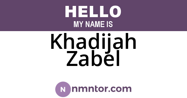 Khadijah Zabel