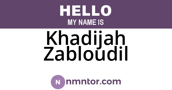 Khadijah Zabloudil