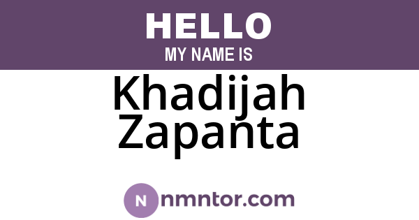 Khadijah Zapanta