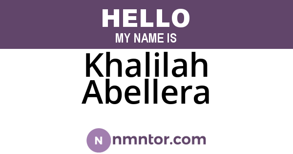 Khalilah Abellera