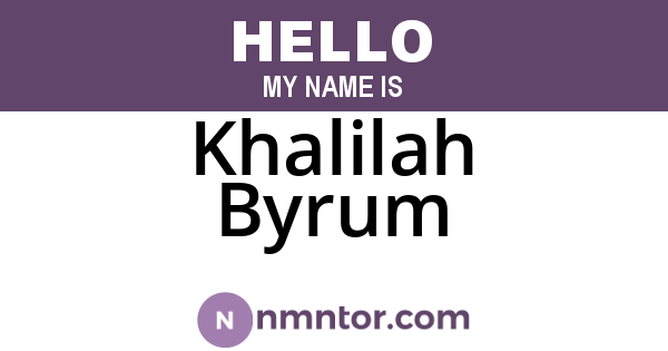 Khalilah Byrum