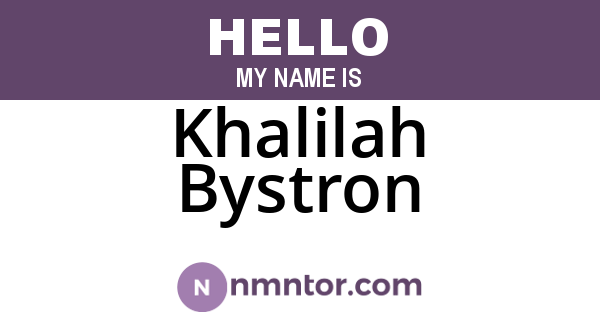 Khalilah Bystron