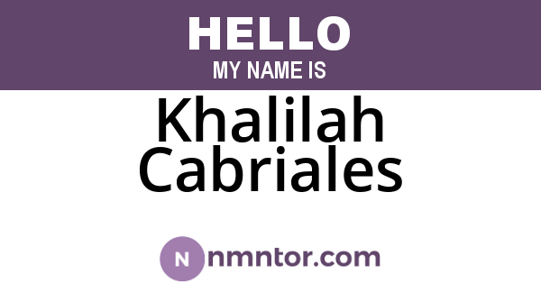 Khalilah Cabriales