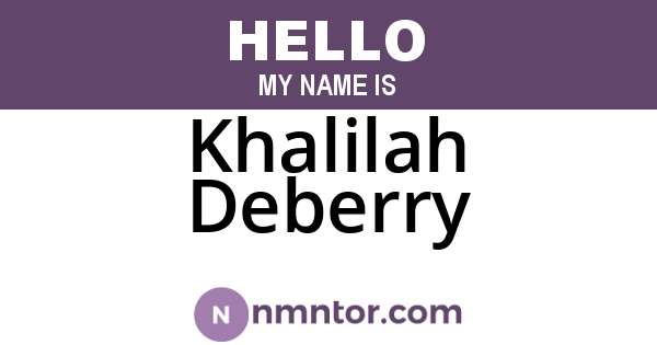 Khalilah Deberry