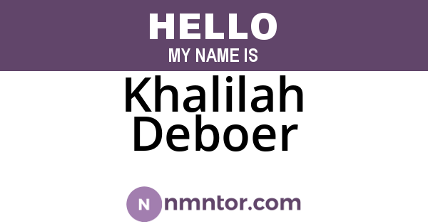 Khalilah Deboer