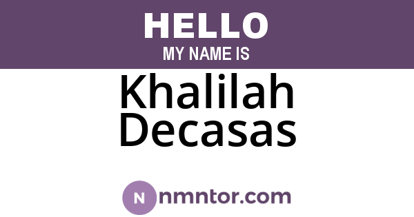 Khalilah Decasas