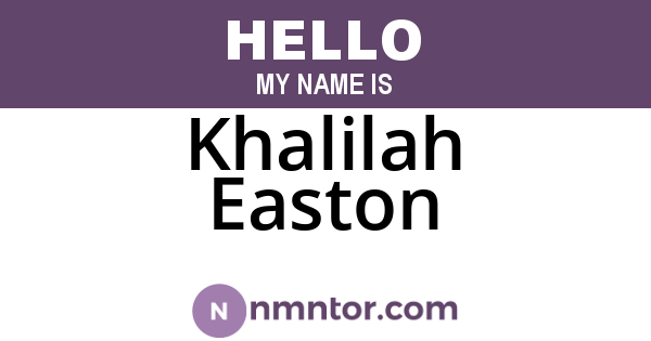 Khalilah Easton