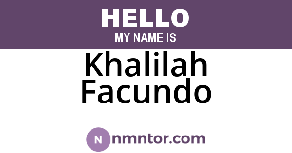 Khalilah Facundo