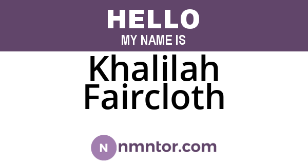 Khalilah Faircloth