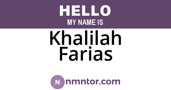 Khalilah Farias