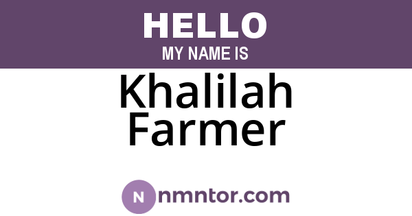 Khalilah Farmer